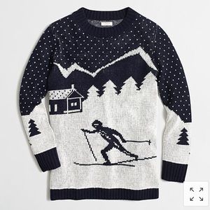 J Crew Intarsia ski scene sweater